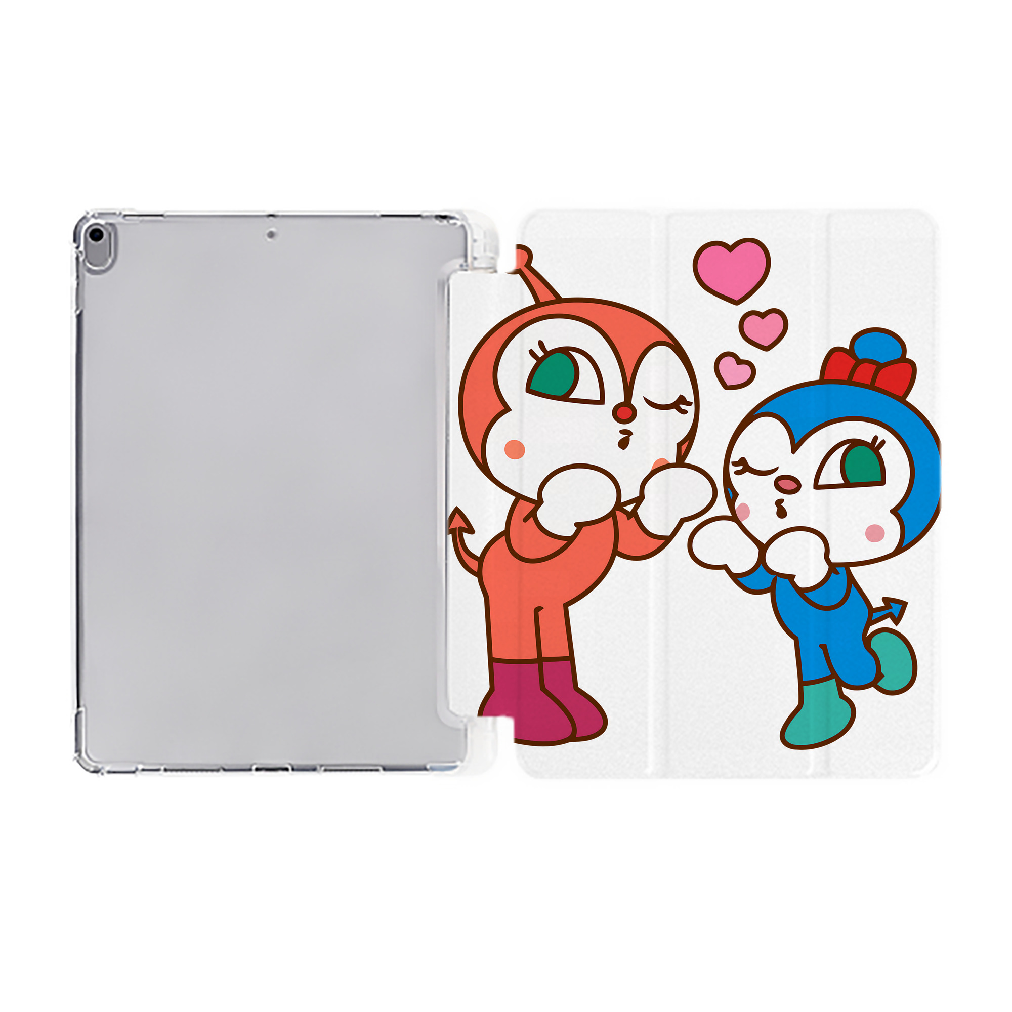 （画像用） アンパンマン Anpanman IPad ケース ペン収納付き 三つ折りスタンド PUレザー×シリコン 対応機種9.5/10.5/10.9インチ
